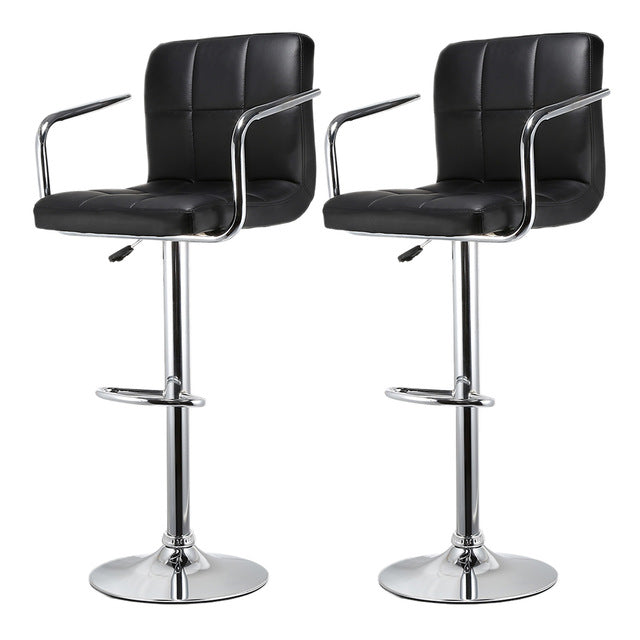 JEOBEST 2Pcs Synthetic Swivel Bar Stools Stainless Steel Adjustable Height Chairs with Footrest Barstool Chair DE FR Stock HWC JEOBEST 2Pcs Synthetic Swivel Bar Stools Stainless Steel Adjustable Height Chairs with Footrest Barstool Chair DE FR Stock HWC
