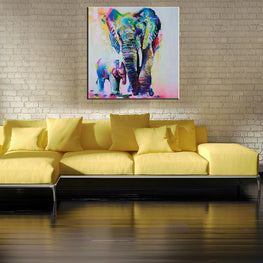 Elephant Inkjet Frameless Canvas Art Painting