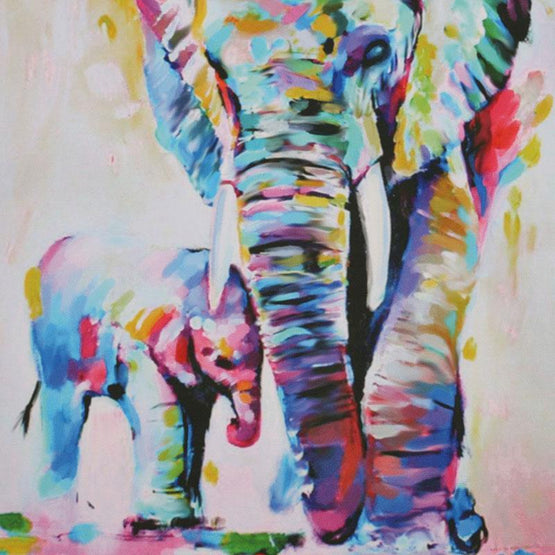 Elephant Inkjet Frameless Canvas Art Painting